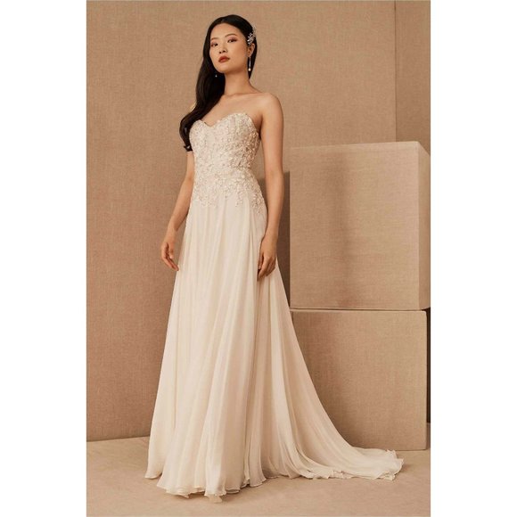 BHLDN Jenny Yoo Marianna Marabella Wedding Gown Size 12 NEW - Picture 1 of 16